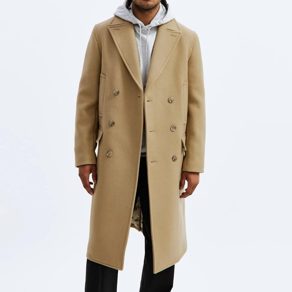 WORN ONCE: Limited Edition - Reigning Champ Melton Wool Polo Coat - XL